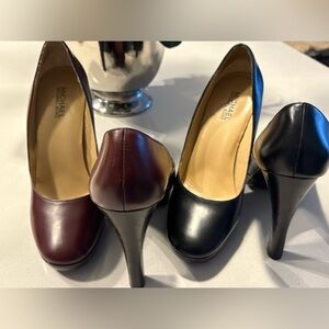 Michael Kors Women's Black and Burgundy Heels